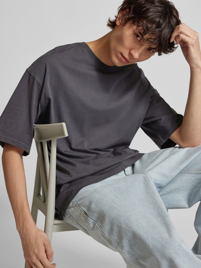 Jack & Jones T-Shirt mit geripptem Rundhalsausschnitt Modell 'CHARGE' Mittelgrau 3