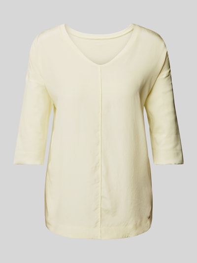 Marc Cain T-shirt met labelapplicatie Lichtgeel - 2