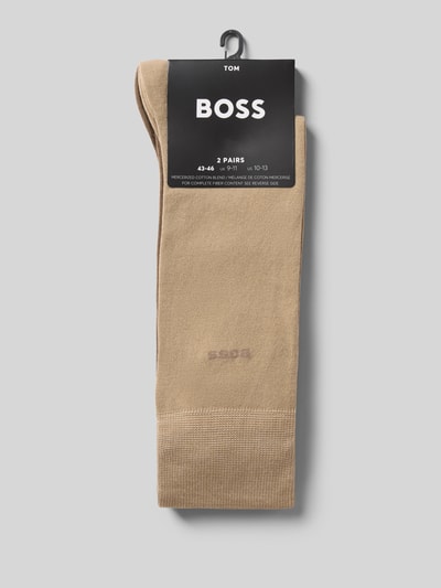Produktfoto, Socken aus Baumwoll-Mix im 2-er-Pack von BOSS, efekt: wielokolorowe, nadruk z logo, ściągacz: elastyczny, prążkowane, materiał: mieszanka bawełny, zestaw 2 szt.