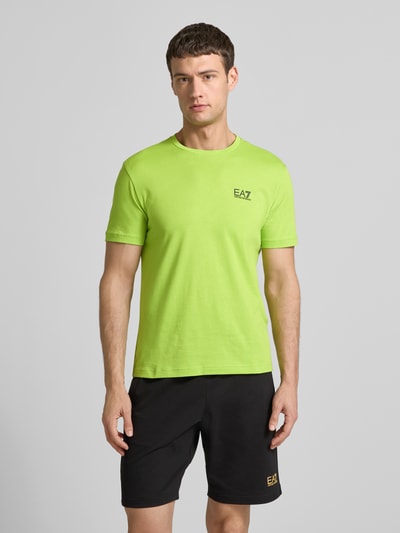 EA7 Emporio Armani T-shirt met labelprint Grasgroen - 4