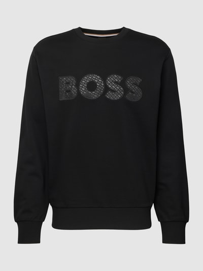 BOSS Bluza z wyhaftowanym logo model ‘Soleri’ Czarny 2