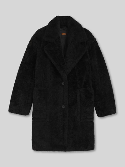 BOSS Orange Płaszcz z futerka o kroju regular fit z dużymi kieszeniami model 'CATEDY' Czarny 2
