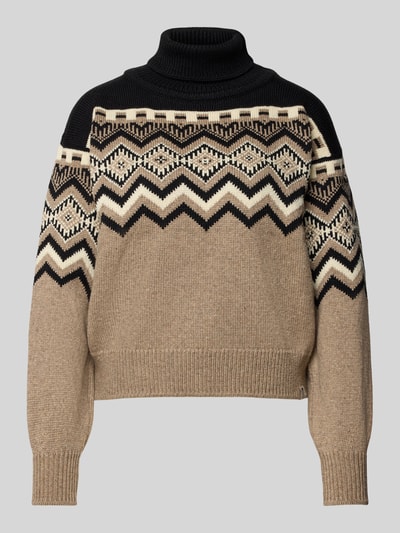 Dale of Norway Relaxed fit coltrui van wolmix model 'RANDABERG' Camel gemêleerd - 2