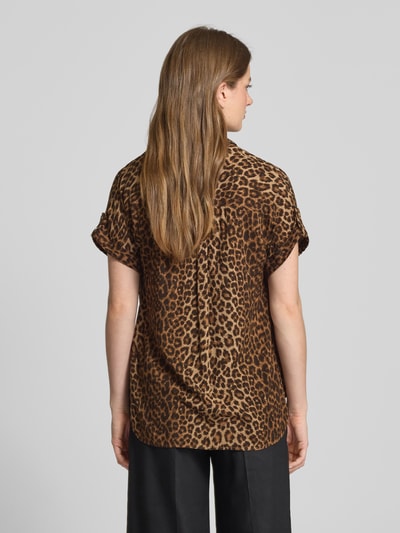 Vero Moda Bluzka koszulowa o luźnym kroju z czystej wiskozy model ‘BUMPY’ Piaskowy 5