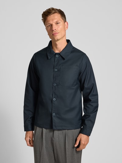 Casual Friday Regular Fit Hemdjacke mit Viskose-Anteil Modell 'Marco' Dunkelblau 4