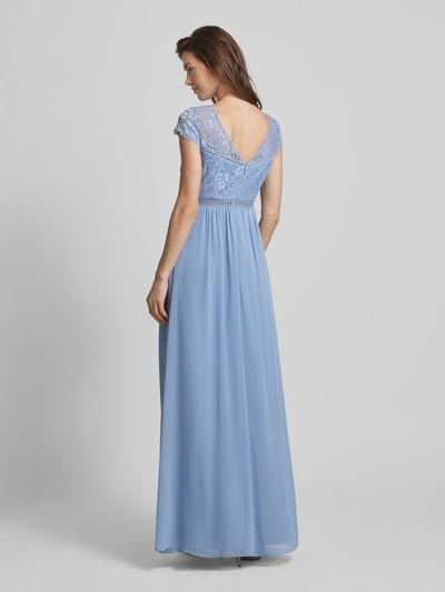 Jake*s Cocktail Abendkleid mit floraler Spitze Bleu 5