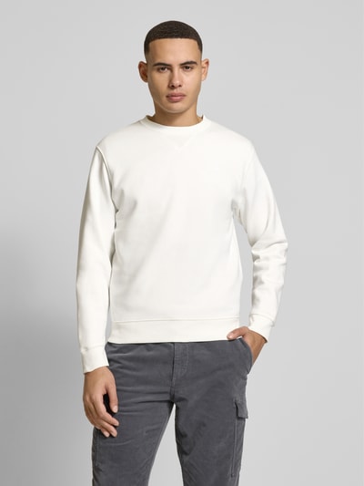 Replay Sweatshirt mit gerippten Abschlüssen Offwhite 4