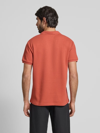 MCNEAL Koszulka polo o kroju regular fit z dekoltem w serek Terakotowy 5