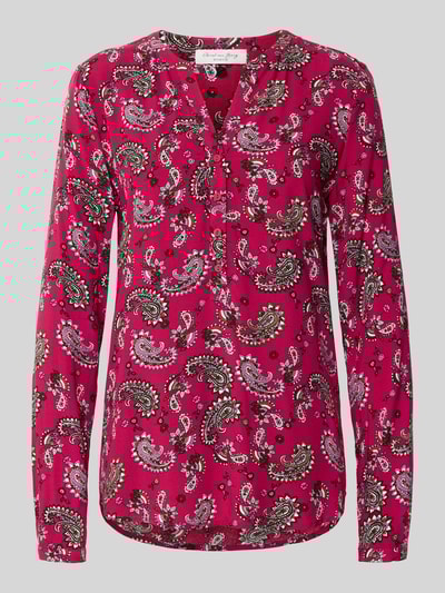 Christian Berg Woman Blouseshirt van viscose met V-hals Fuchsia - 2