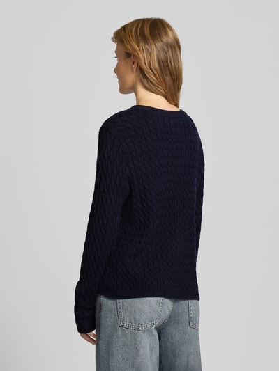 Pieces Regular fit gebreide pullover van viscosemix, model 'FIA' Donkerblauw - 5