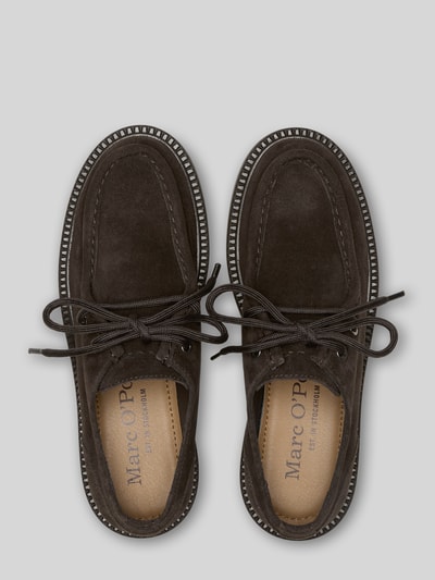 Marc O'Polo Buty sznurowane z welurowej skory bydlęcej model 'Perla 1' Ciemnobrązowy 4