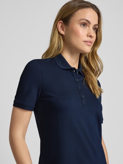 Christian Berg Woman Knielanges Polokleid mit Strukturmuster Dunkelblau 3