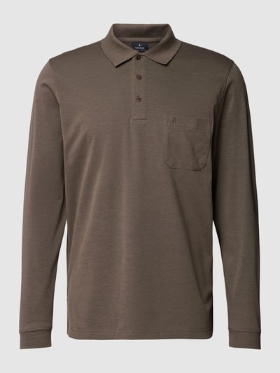 RAGMAN Poloshirt im langärmeligen Design Taupe 2