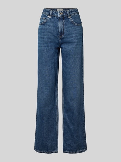 Produktfoto, Jeans mit Eingrifftaschen Modell 'RIVER' von Mango aus reiner Baumwolle, Regular-Fit, mittleres Blau, gerade Form, sichtbare Textur