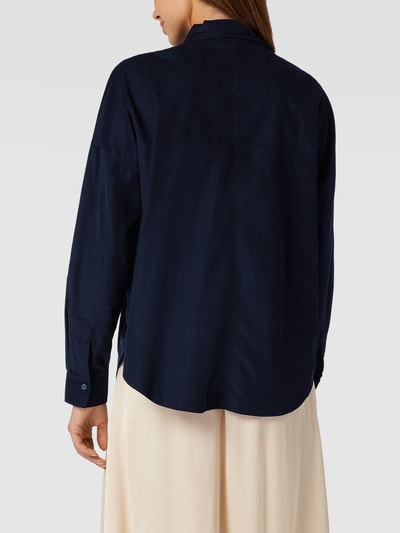 Marc O'Polo Overhemdblouse in ribcordlook Marineblauw - 5