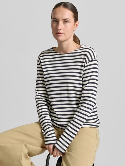 Closed Longsleeve im Allover-Look mit Rundhalsausschnitt Marine 3
