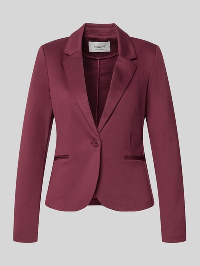Produktfoto, Blazer mit Viskose-Anteil Modell 'Rizetta' von b.young in dunklem Rot, taillierte Form, Reverskragen, glatte Textur