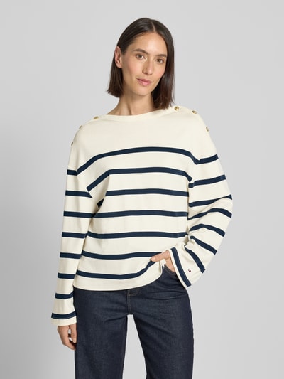 Tommy Hilfiger Relaxed Fit Langarmshirt aus reiner Baumwolle Weiss 4