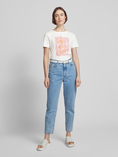 COMMA T-Shirt mit Statement-Print Weiss 1