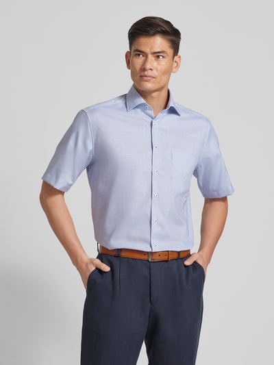 Eterna Koszula biznesowa o kroju comfort fit ze wzorem na całej powierzchni Błękitny 4