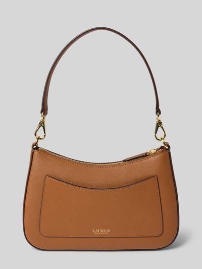 Lauren Ralph Lauren Handtas van runderleer met labelapplicatie Cognac - 4