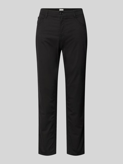 Produktfoto, Hose in verkürzter Passform Modell 'Mary' von Brax, schwarz, Baumwoll-Mix mit Lyocell-Anteil, gerade Form, Eingrifftaschen.
