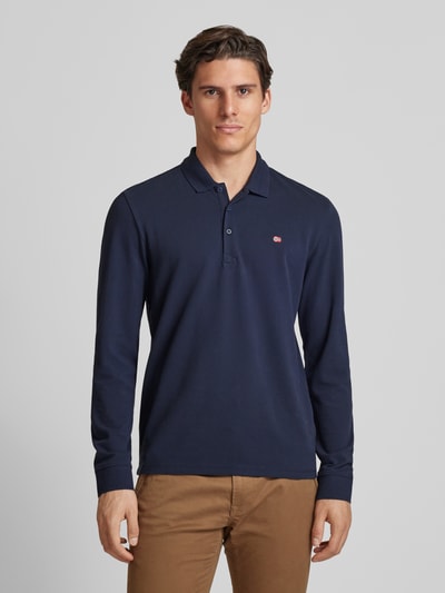 Napapijri Regular fit poloshirt met labelstitching, model 'EALIS' Marineblauw - 4