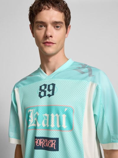 KARL KANI Tricot met labelprint Oceaanblauw - 3