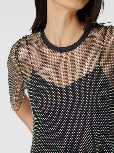 Mesh blouse online zwart