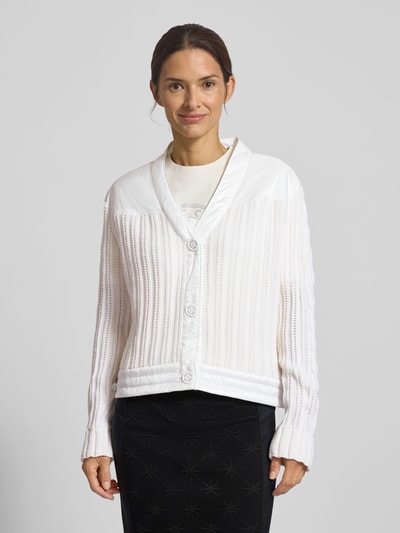 Marc Cain Gebreid jack met V-hals Offwhite - 4
