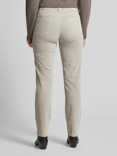 Cambio Regular fit broek met paspelzakken, model 'PEARLIE' Lichtgrijs - 5