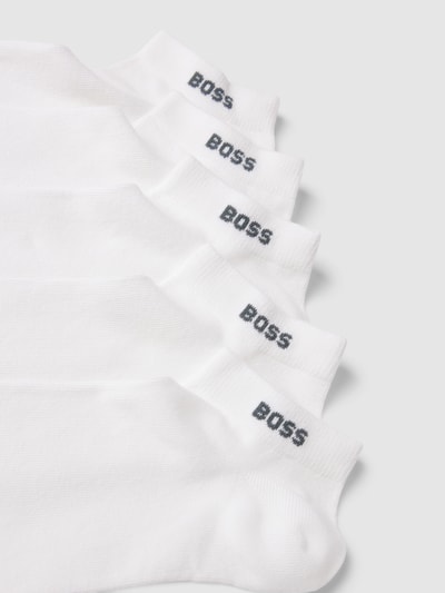 BOSS Sneakersokken met labeldetail in een set van 5 paar Wit - 2