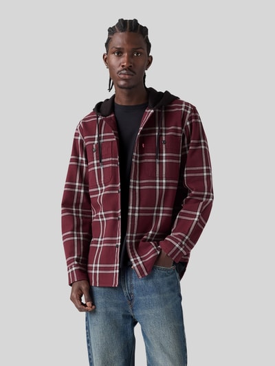 Levi's® Regular Fit Freizeithemd aus reiner Baumwolle mit Kapuze Bordeaux 4