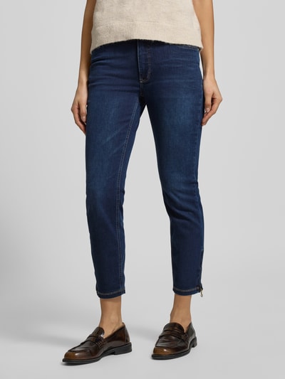 MAC Jeansy w dekatyzowanym stylu o kroju skinny fit Ciemnoniebieski 4