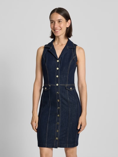 Guess Knielange jeansjurk met knoopsluiting, model 'DESTINY' Marineblauw - 4