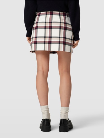 Tommy Hilfiger Spódnica mini z dodatkiem wiskozy model ‘GLOBAL’ Piaskowy 5