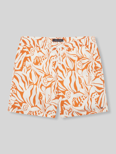Tommy Hilfiger Regular Fit Badeshorts mit Allover-Muster Orange 2