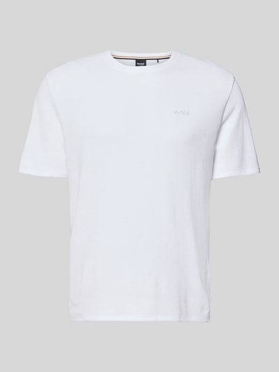 BOSS Regular Fit Pyjama-Oberteil aus Baumwoll-Mix Modell 'WAFFLE' Weiss 2