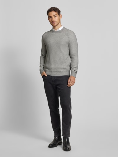 Marc O'Polo Regular Fit Strickpullover aus Bio-Baumwolle-Schurwolle-Mix Anthrazit 1