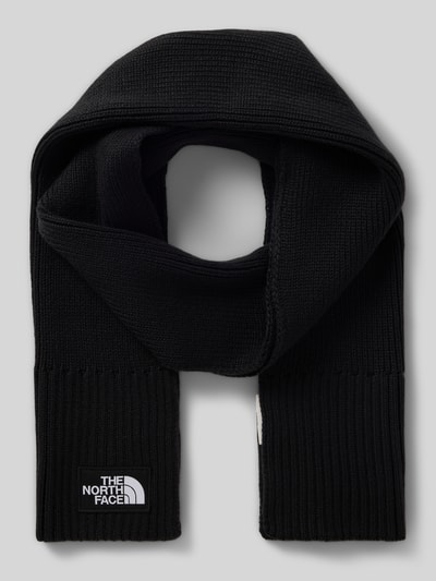 Produktfoto, Heren sjaal in tricotlook met logopatch van The North Face, rechthoekige pasvorm, structuurpatroon, breedte maat 1: 23 cm