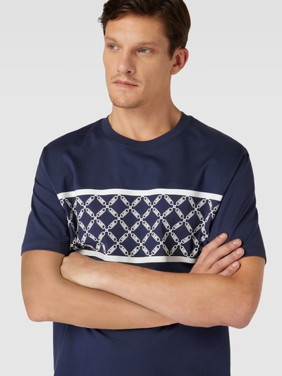 Michael Kors T-shirt met blokstrepen, model 'EMPIRE STRIPE' Donkerblauw - 3