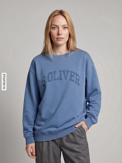s.Oliver RED LABEL Relaxed Fit Sweatshirt aus Baumwoll-Mix - s.Oliver x Heidi Klum Blau 4