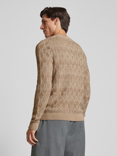 Jack & Jones Premium Sweter z dzianiny z prążkowanymi wykończeniami model ‘EDDIE’ Złamany biały 5