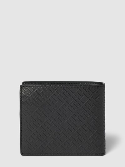 Tommy Hilfiger Portemonnaie aus Nappaleder mit Allover-Label-Muster Black 2