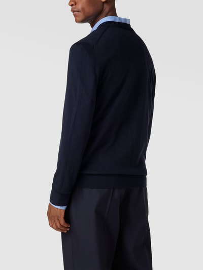 Christian Berg Men Strickjacke im Slim Fit Marineblau 5