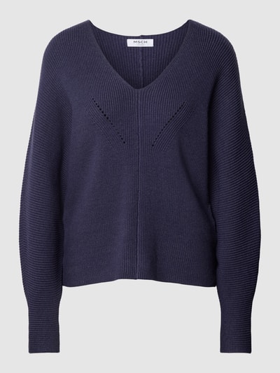 MSCH Copenhagen Gebreide pullover met V-hals, model 'Acentia' Marineblauw - 2