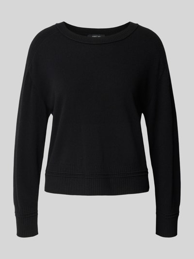 Marc Cain Sweter z dzianiny z mieszanki żywej wełny i kaszmiru Czarny 2