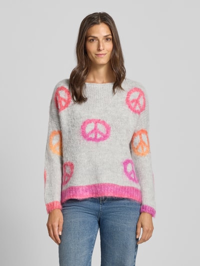 miss goodlife Strickpullover mit überschnittenen Schultern Hellgrau 4