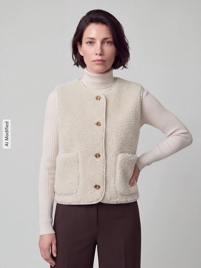 Levi's® 300 Teddyweste mit aufgesetzten Taschen Offwhite 4
