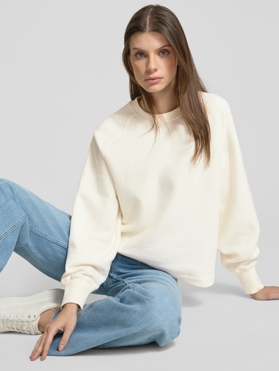 Jake*s Casual Sweatshirt mit Strukturmuster Offwhite 3